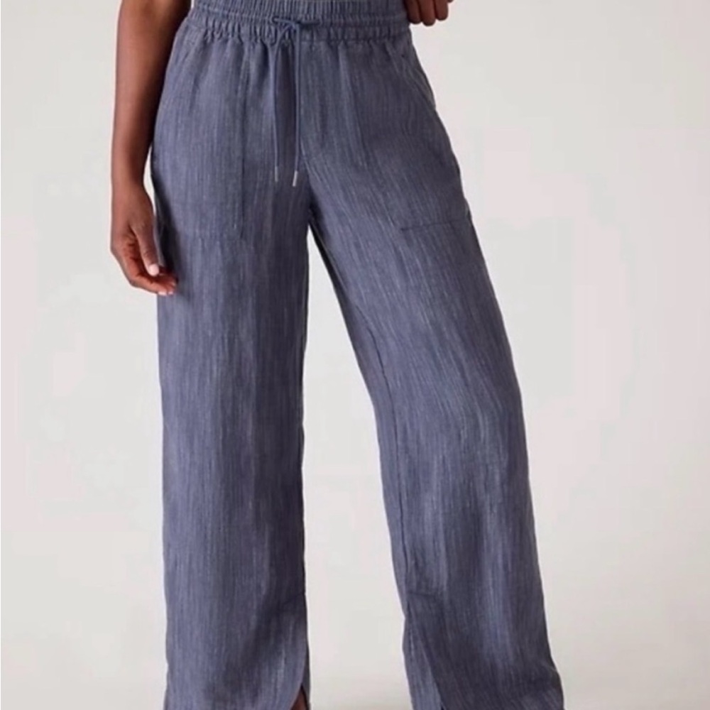 Athleta Retreat Linen High Rise Wide Leg linen pant